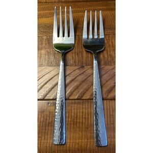 Wallace Continental Hammered Handle Set of 2 Dinner Forks 18/10 Stainless Steel